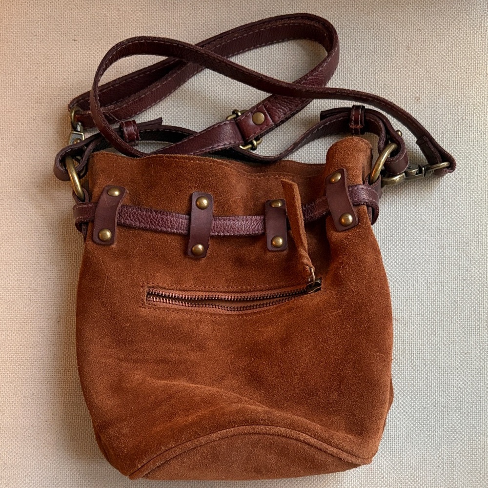Free People Suede Drawstring Bucket Bag in Brown - Picture 5 of 11